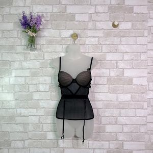 NWT Frederick’s of Hollywood Evetta Black Corset Lingerie